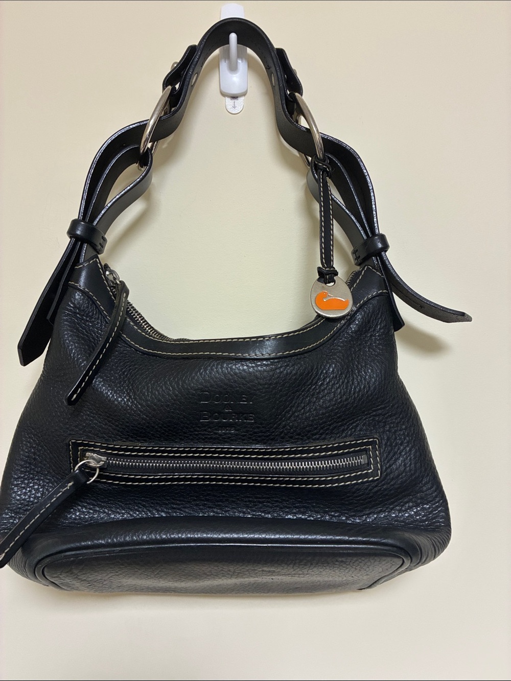 Dooney & Bourke Black Pebbled Leather Shoulder Bag